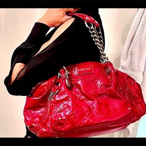 VERSACE PATENT LEATHER SHOULDER BAG